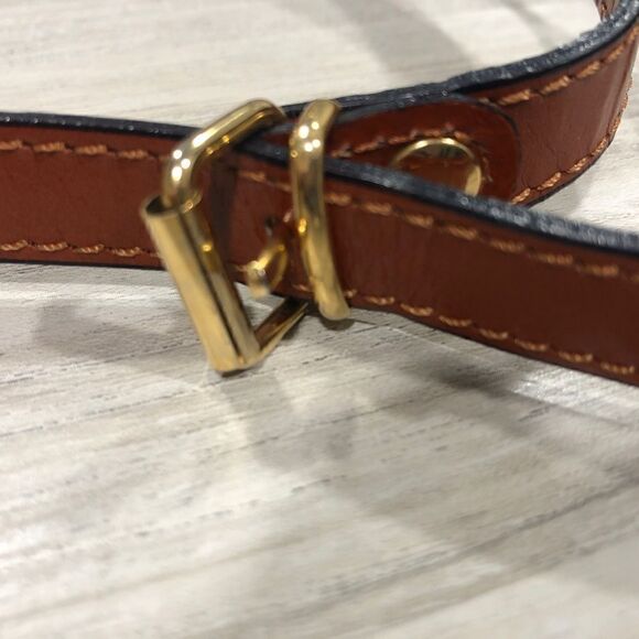 Vintage Cristian Italy Cognac Brown Leather Case Cross Body Purse Handbag - Picture 6 of 9